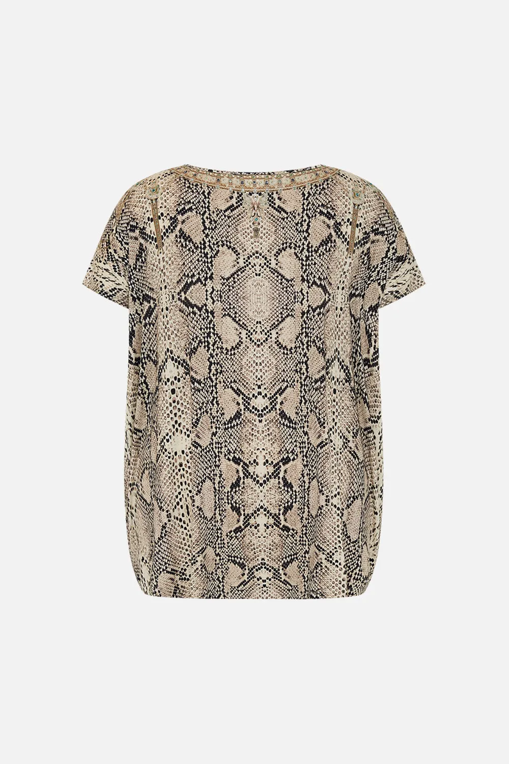 LOOSE FIT SCOOP NECK JERSEY TEE LOOKING GLASS HOUSES