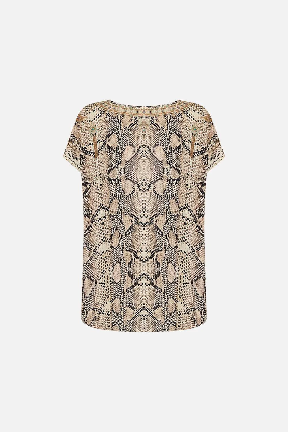 LOOSE FIT SCOOP NECK JERSEY TEE LOOKING GLASS HOUSES