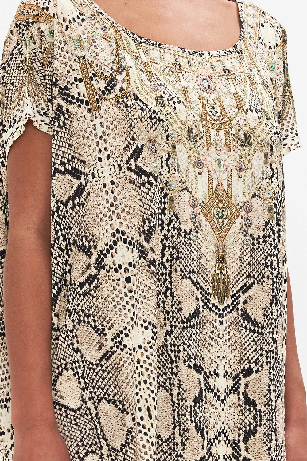 LOOSE FIT SCOOP NECK JERSEY TEE LOOKING GLASS HOUSES
