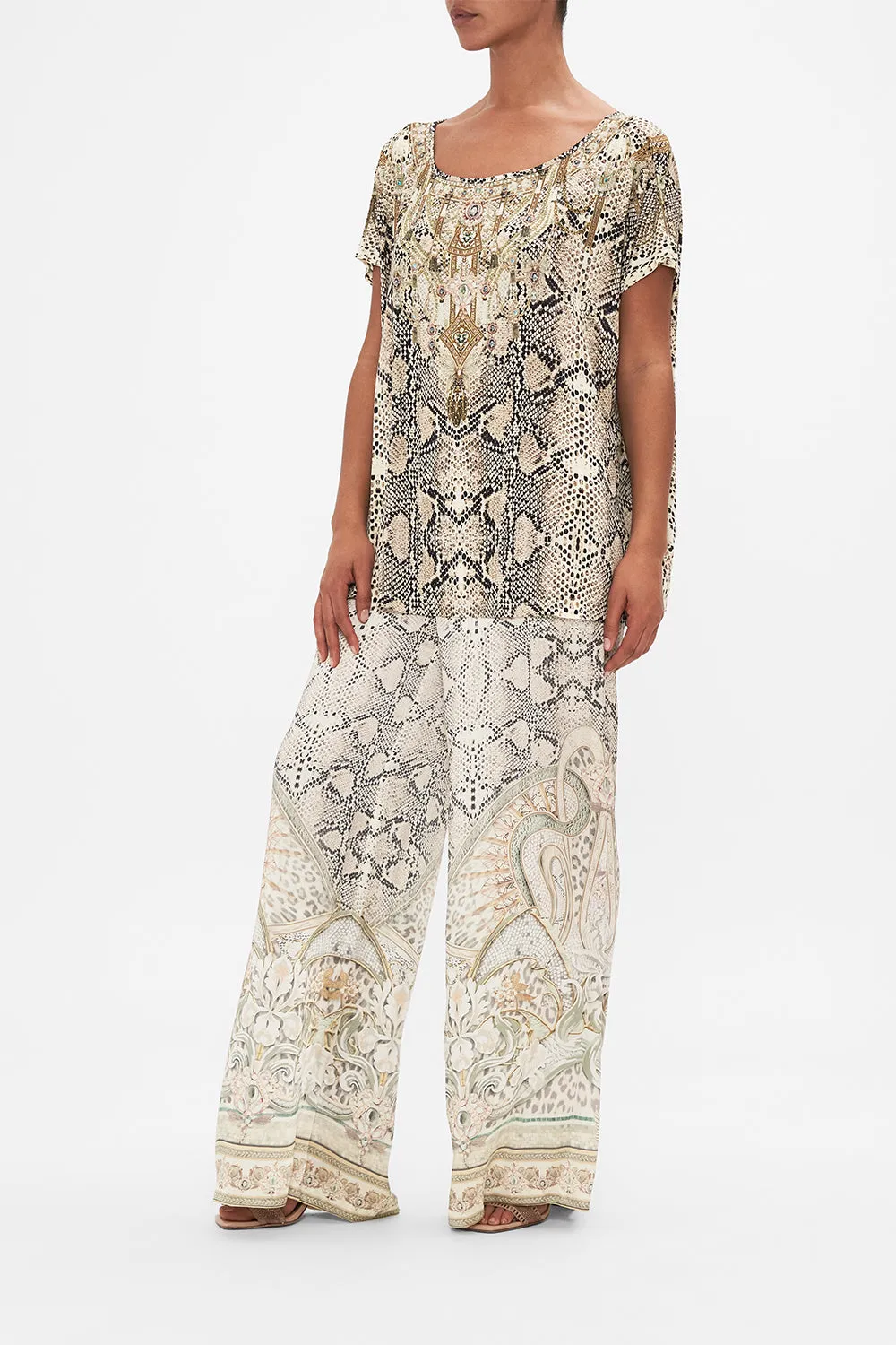 LOOSE FIT SCOOP NECK JERSEY TEE LOOKING GLASS HOUSES