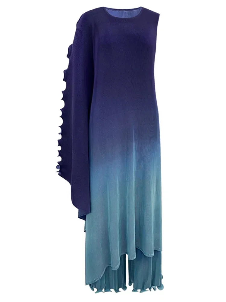 Luxurious 2 Piece Pleated Matching Trousers Set