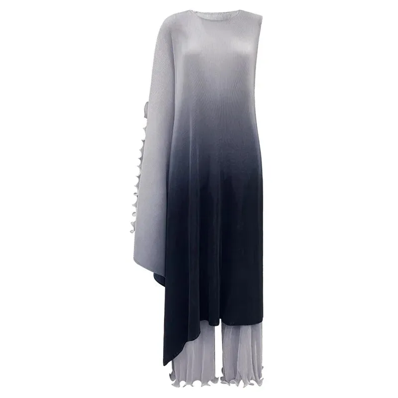 Luxurious 2 Piece Pleated Matching Trousers Set