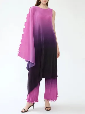 Luxurious 2 Piece Pleated Matching Trousers Set