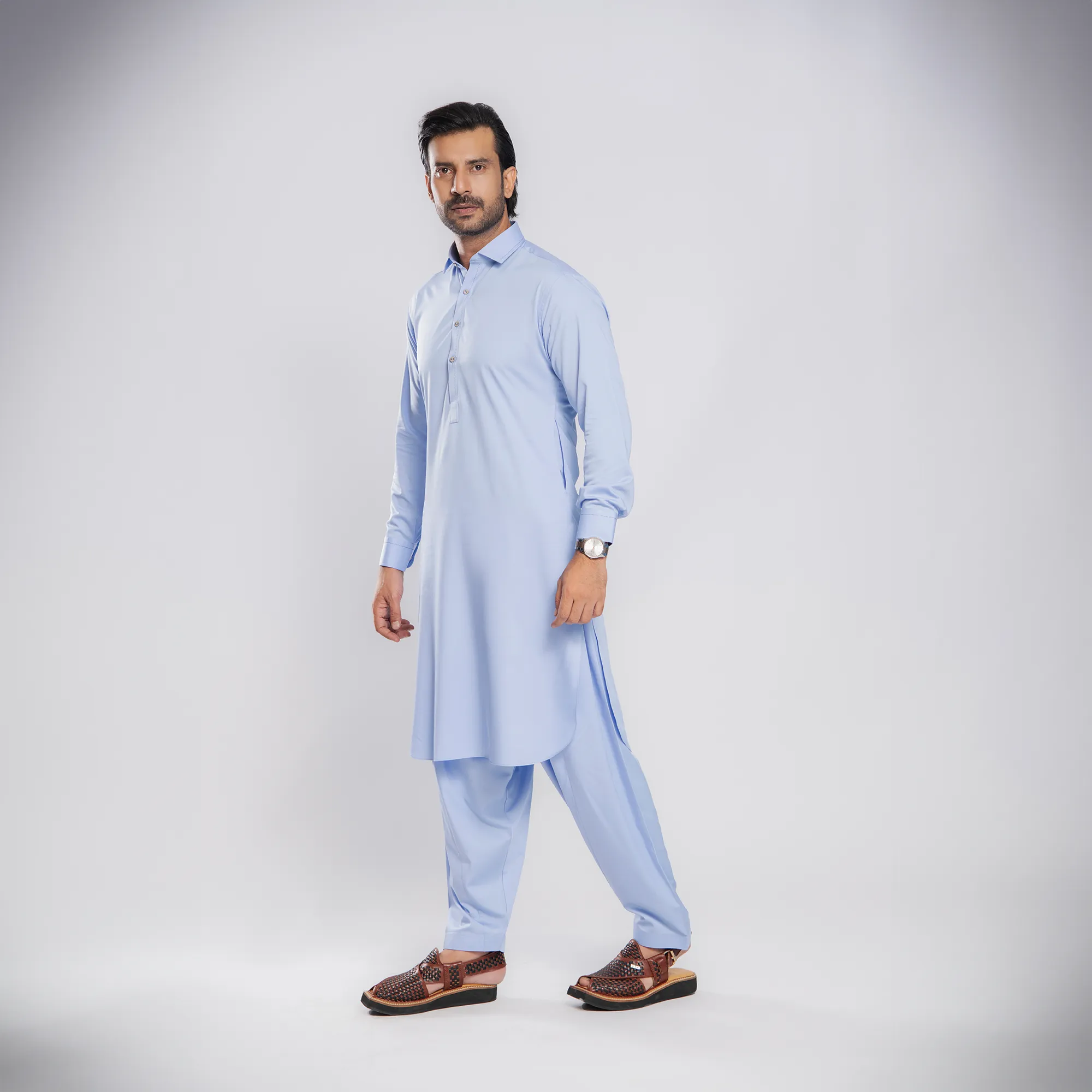 Luxurious Bambo - Sky Blue Shalwar Kameez