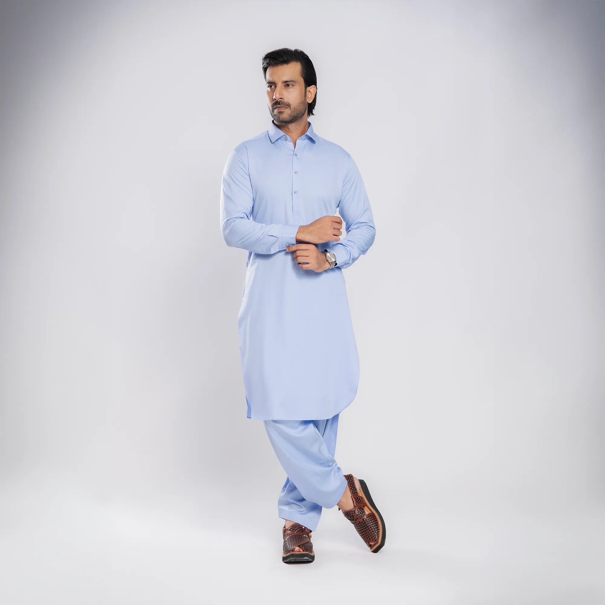 Luxurious Bambo - Sky Blue Shalwar Kameez