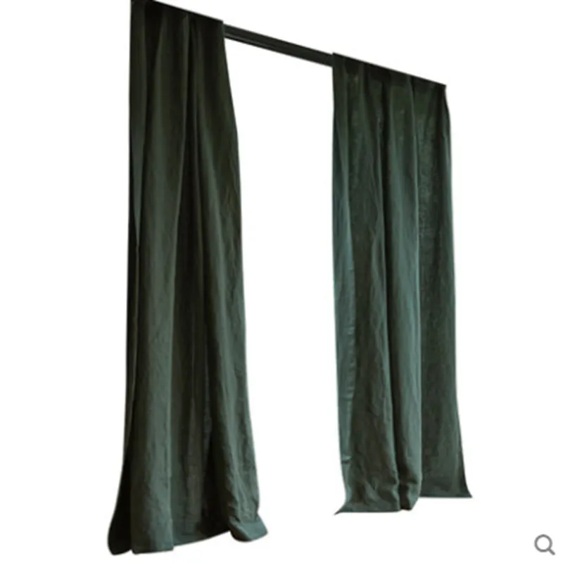 Luxurious Blackish Green100% Pure Linen Curtains Sheer Curtains