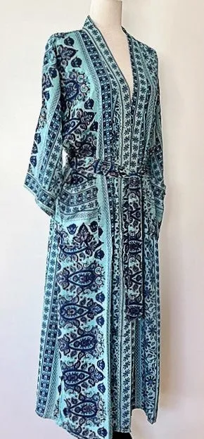 Luxurious Engineered Borders. Silk Kimono Is Impressive