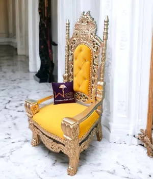 Luxurious High Back Throne Chair (Golden)