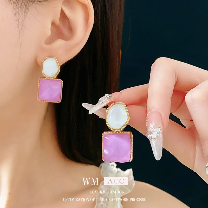 Luxurious Irregular Geometric Plastic Handmade Earrings