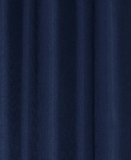 Luxurious Navy Waffle Weave Shower Curtain