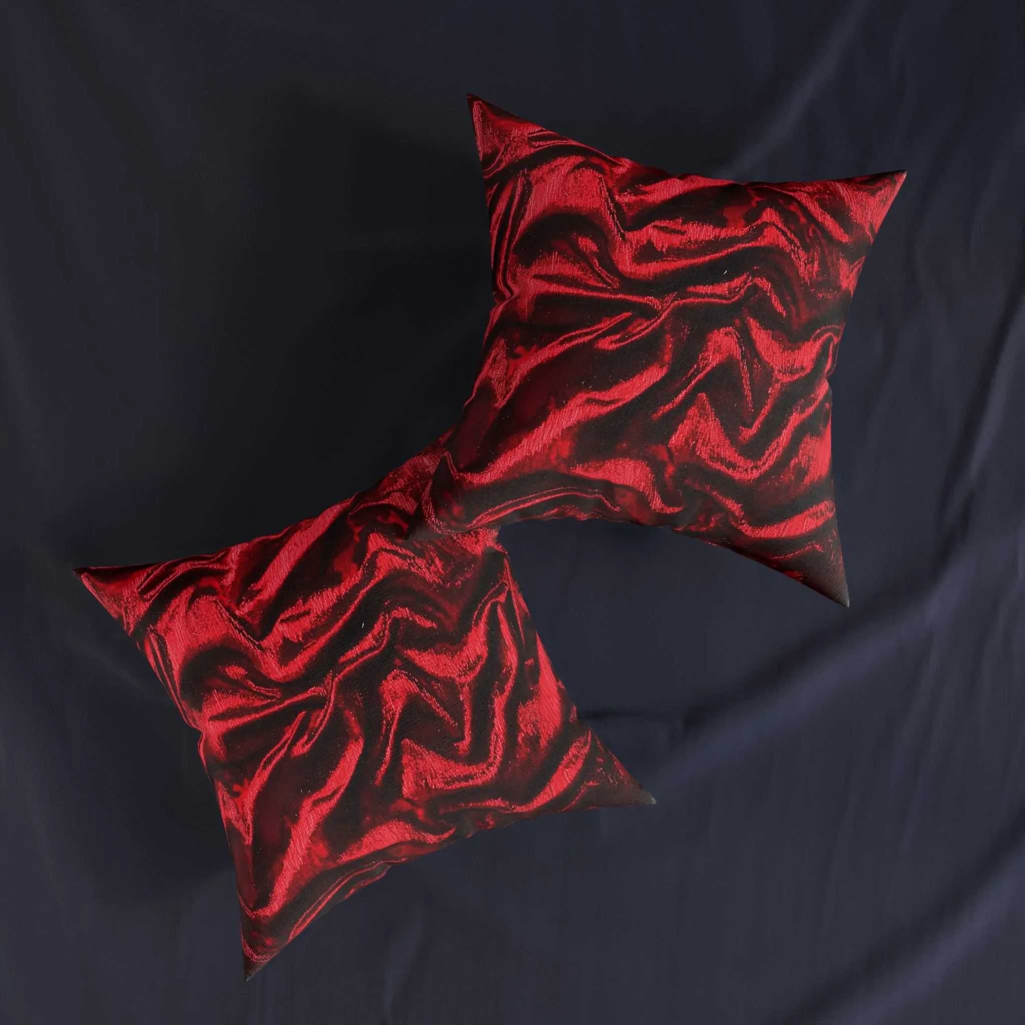 Luxurious Red Velvet Effect Square Pillow - UK