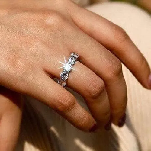 Luxurious Simulated Diamond Wedding Band Set