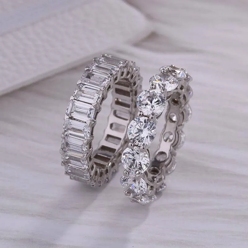 Luxurious Simulated Diamond Wedding Band Set