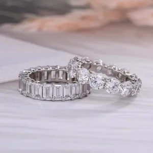 Luxurious Simulated Diamond Wedding Band Set