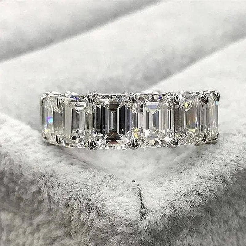 Luxurious Simulated Diamond Wedding Band Set