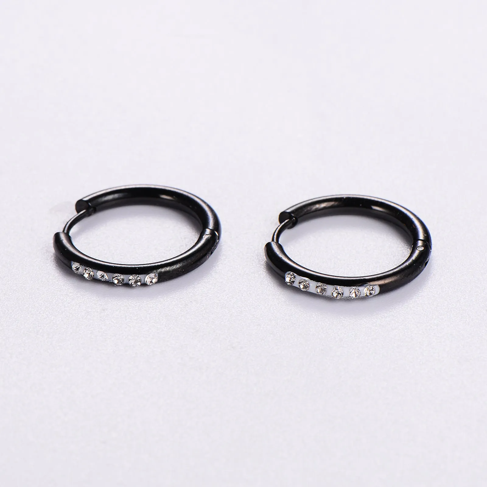 Luxurious Stripe Circle Round Stainless Steel Electroplating Earrings