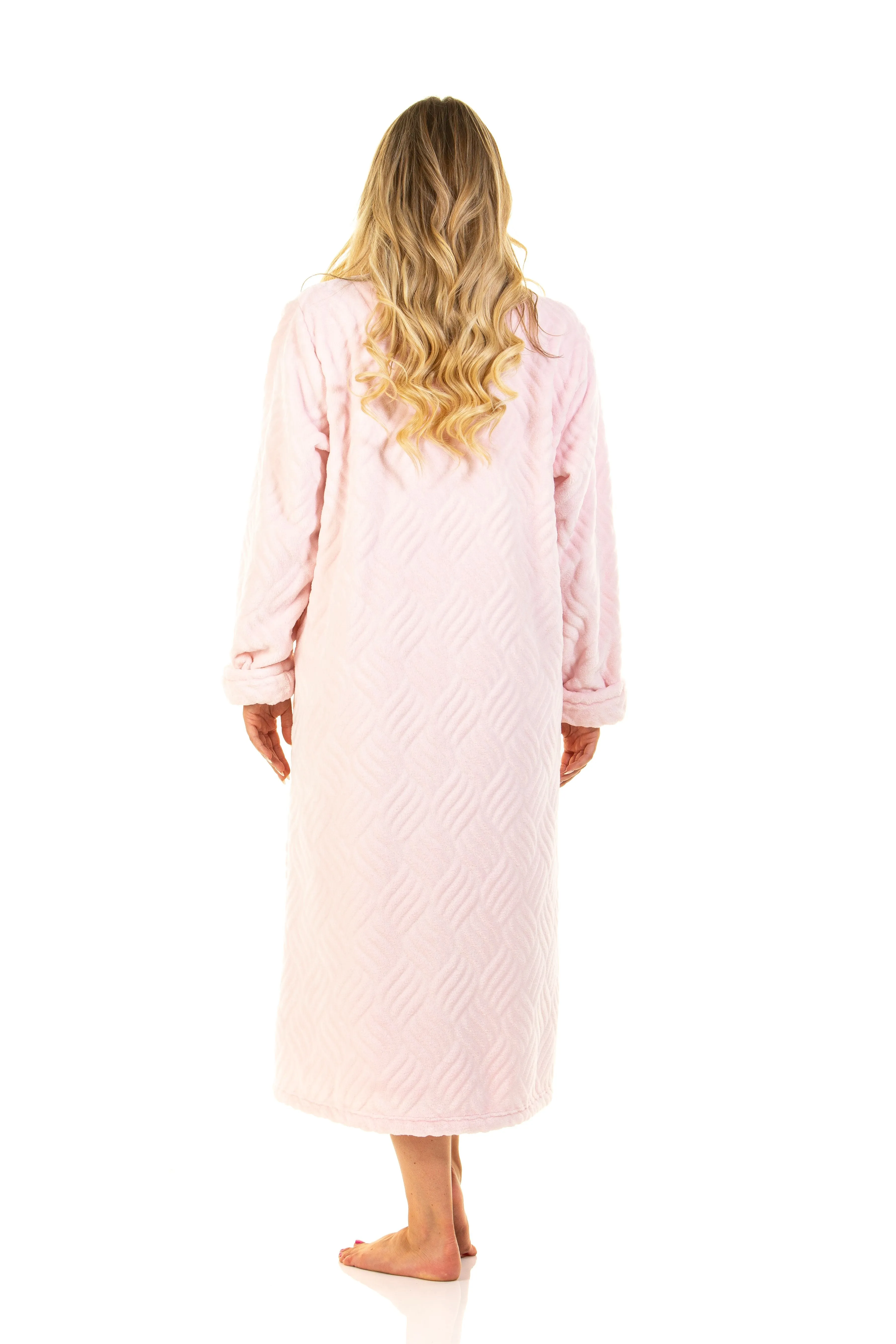 Luxurious Tulip Embossed Button Front Dressing Gown