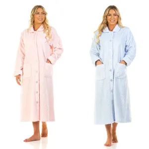 Luxurious Tulip Embossed Button Front Dressing Gown
