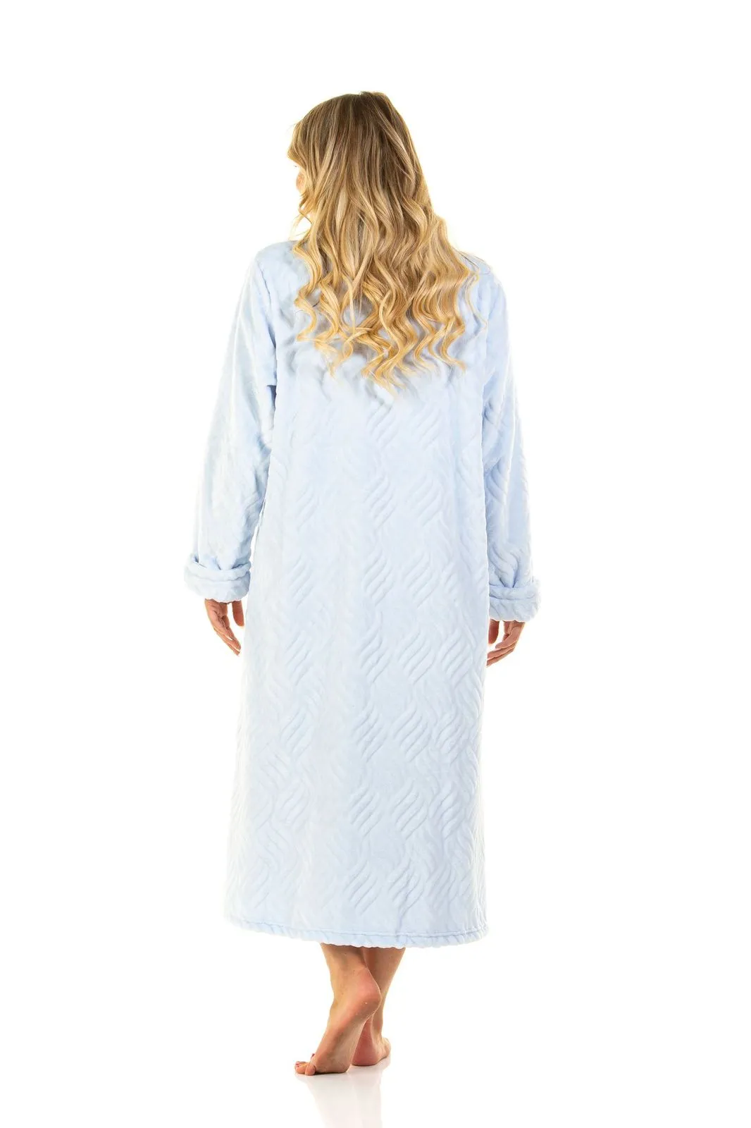 Luxurious Tulip Embossed Button Front Dressing Gown