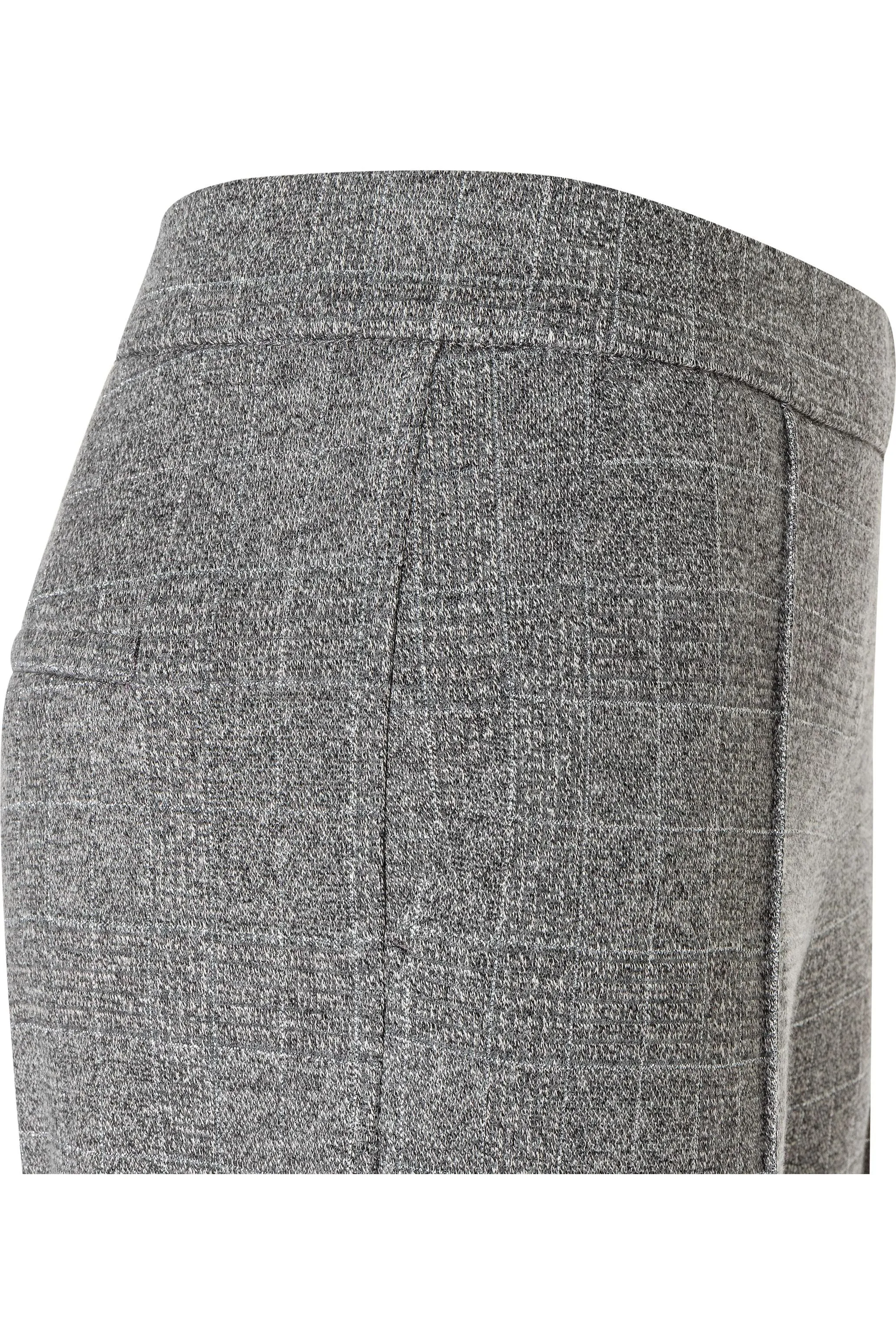 Mac Jeans Chiara Smart Wide Leg Premium Jersey Pull On Pants 3029-00-0114 | 057K Steel Grey Check