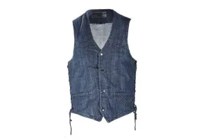 Men's Dark Blue Denim Gun Pocket Club Vest, MV303-DarkBlue-Denim-DL
