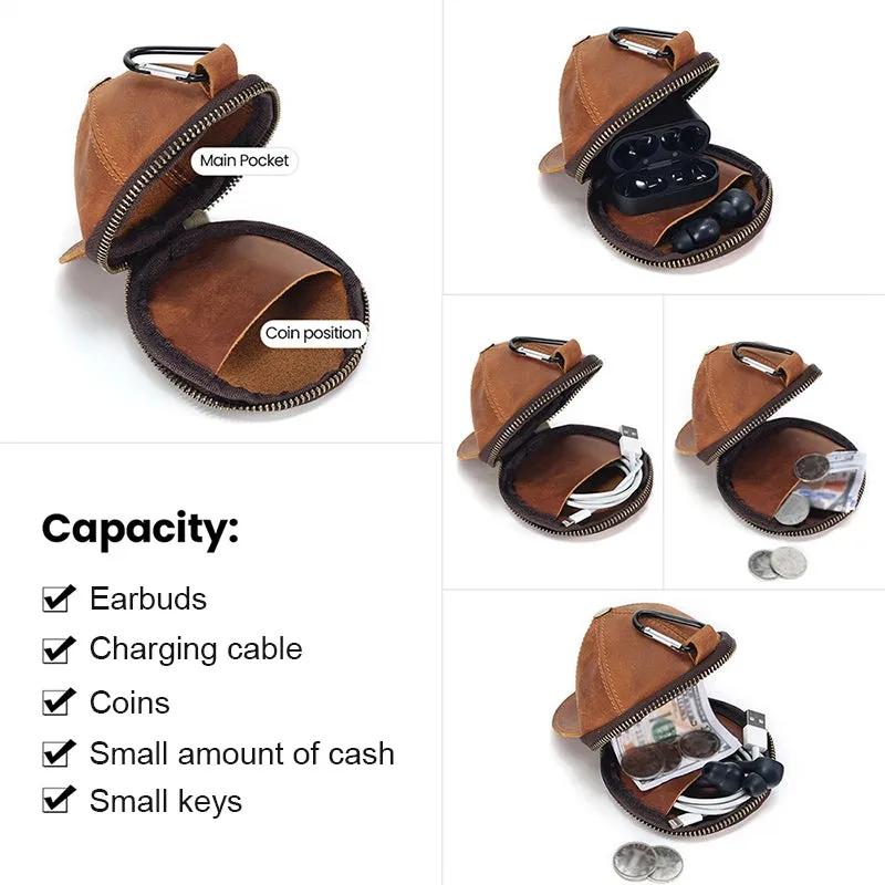 Mini Cap Leather Coin Purse