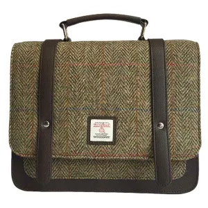 Mini Messenger Bag Country Green Harris Tweed