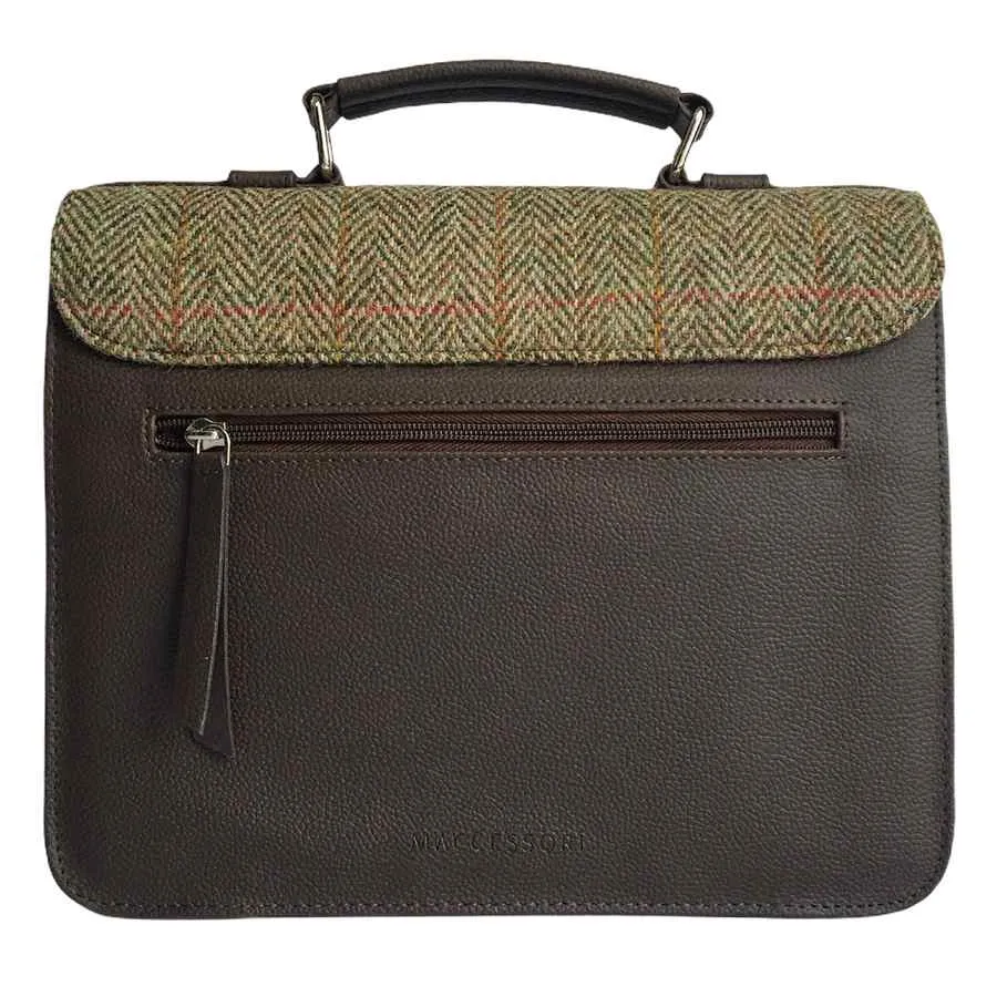 Mini Messenger Bag Country Green Harris Tweed
