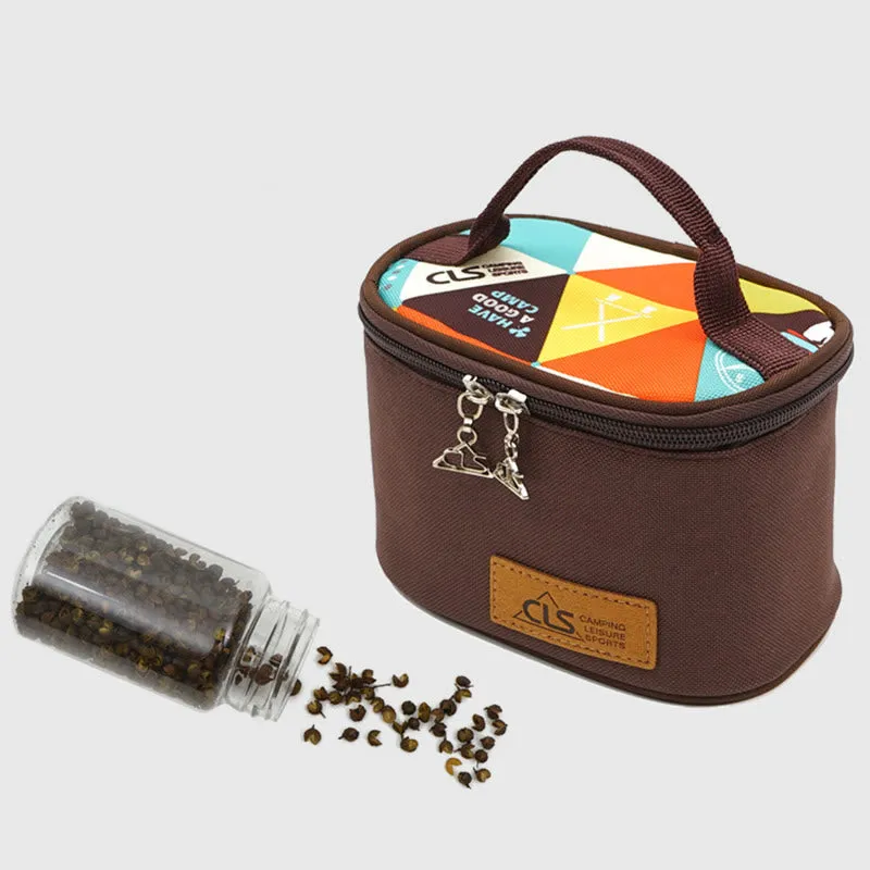 Mini Outdoor Camping BBQ Spice Bottle Set Storage Bag