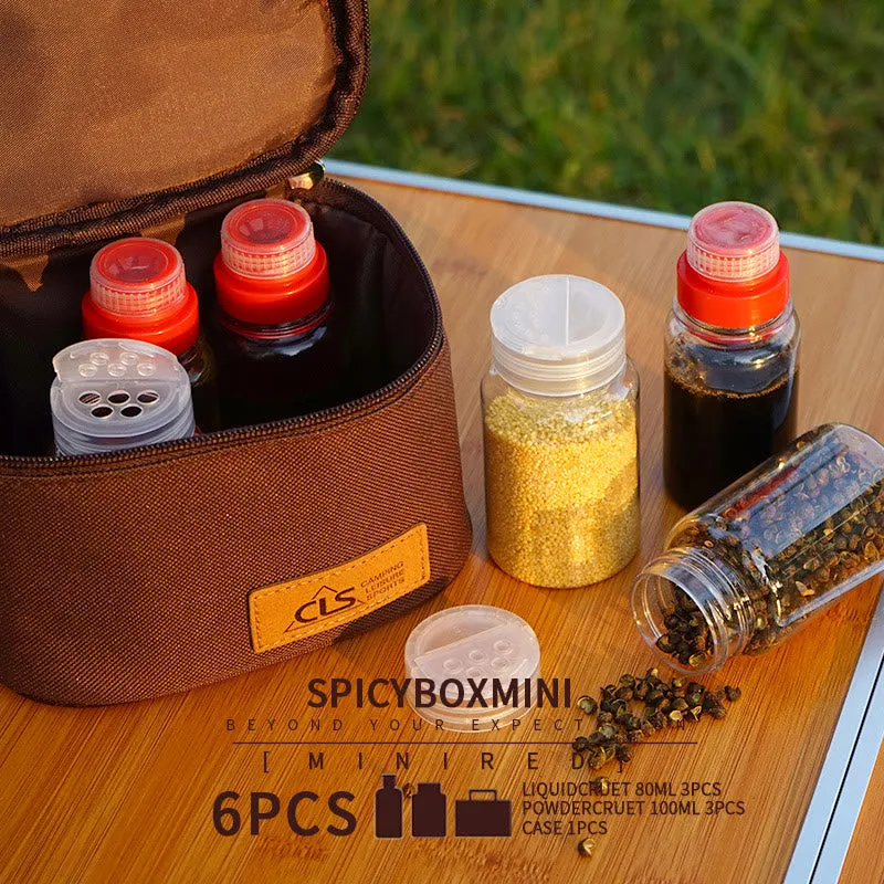 Mini Outdoor Camping BBQ Spice Bottle Set Storage Bag