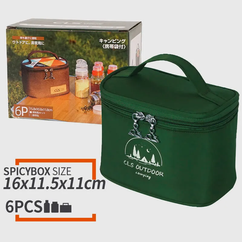 Mini Outdoor Camping BBQ Spice Bottle Set Storage Bag