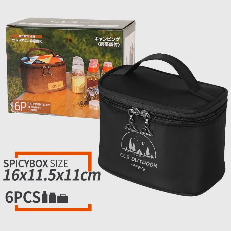Mini Outdoor Camping BBQ Spice Bottle Set Storage Bag
