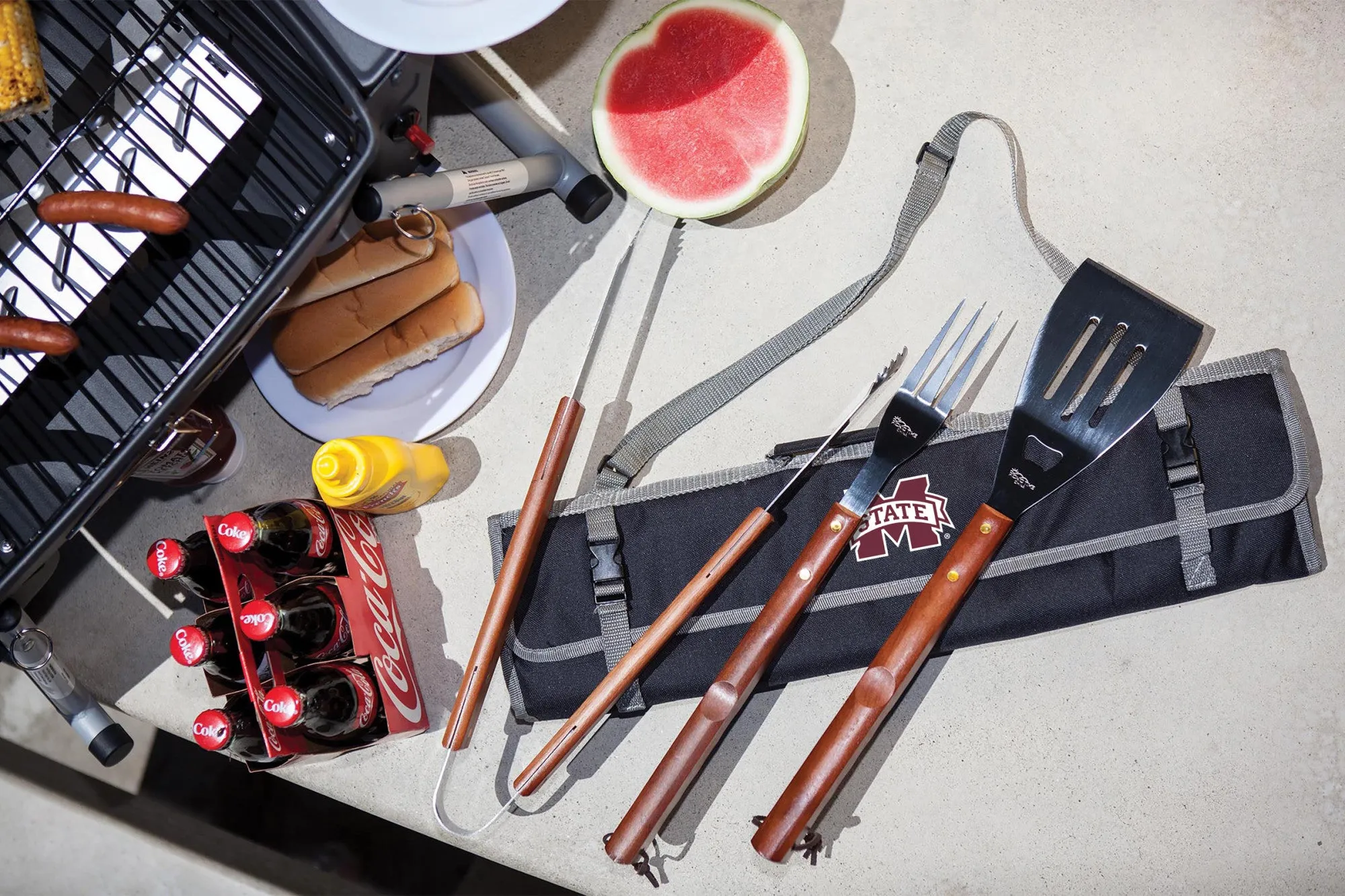 Mississippi State Bulldogs - 3-Piece BBQ Tote & Grill Set