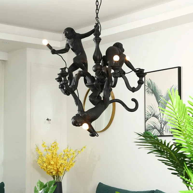 Monkeys Chandelier Luxurious Ceiling Lamp