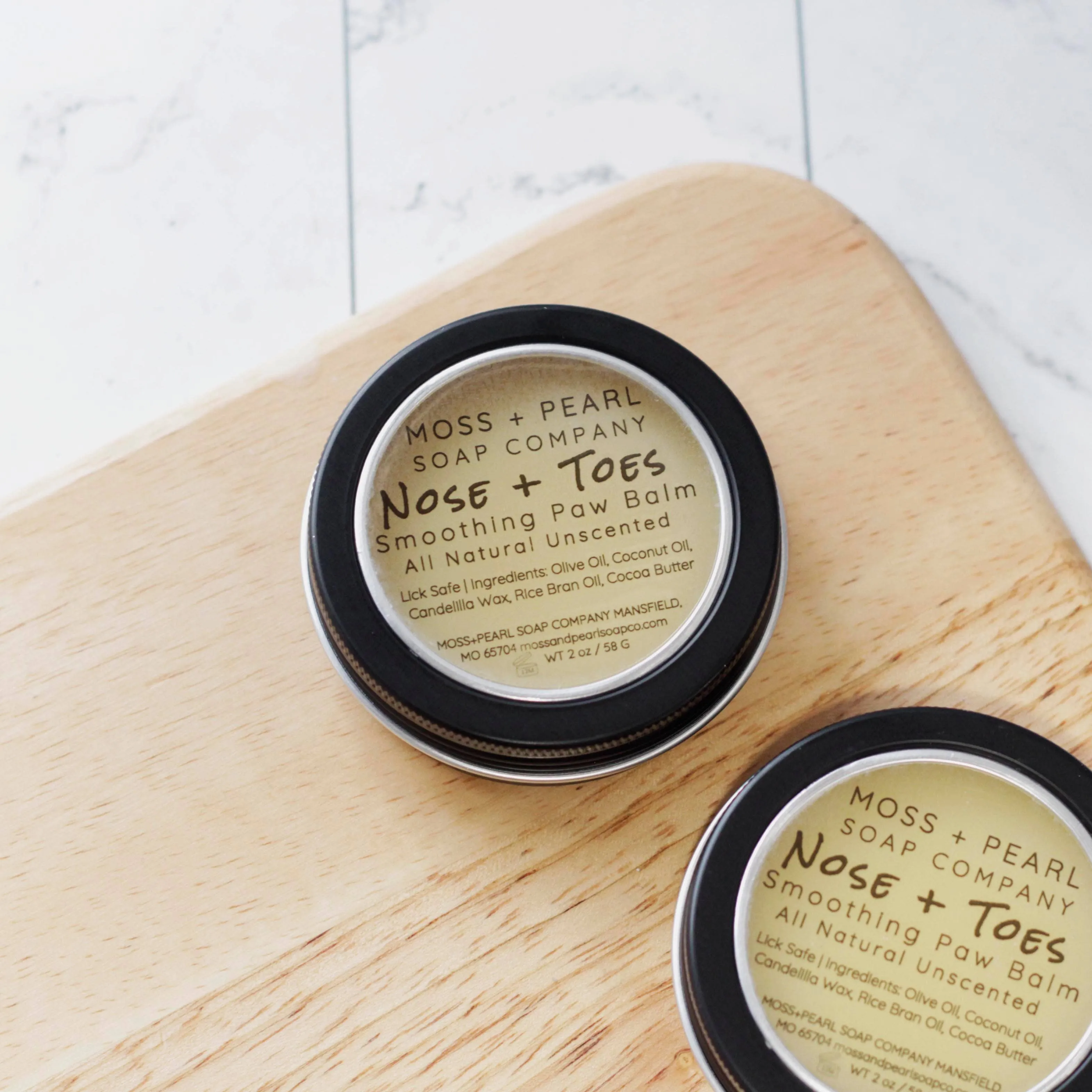 Moss   Pearl Soap Company- Dog Nose and Toes smoothing Paw Balm
