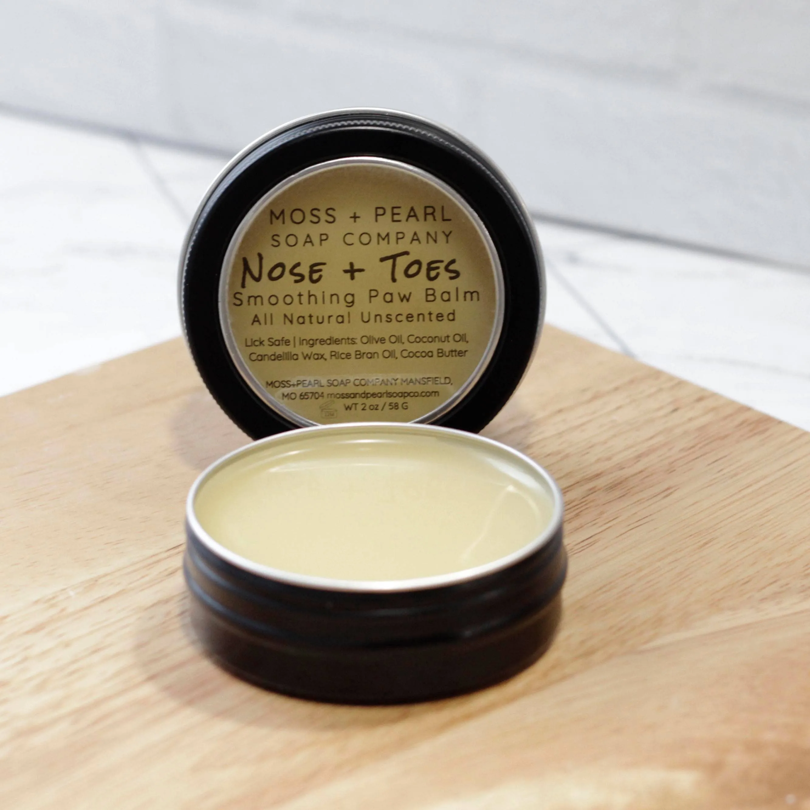 Moss   Pearl Soap Company- Dog Nose and Toes smoothing Paw Balm