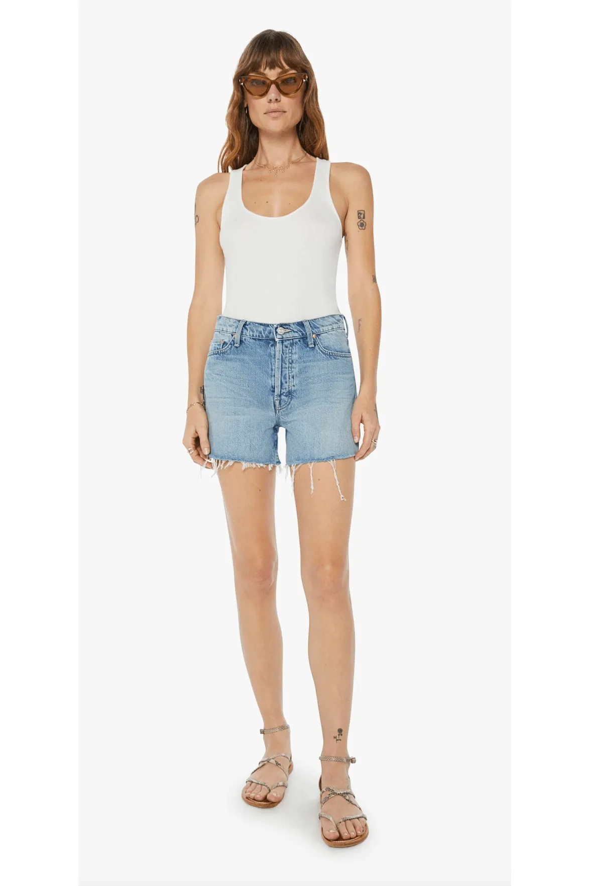 Mother Denim Skipper Short Fray Leap at The Chance