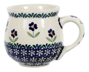 Mug, Belly Mug, 10oz Medium in "Forget Me Not" by Manufaktura | K090T-ASS