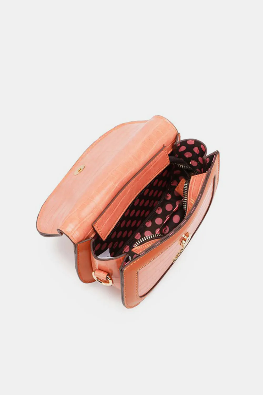 Nicole Nikky Lee USA Croc Embossed Crossbody Bag