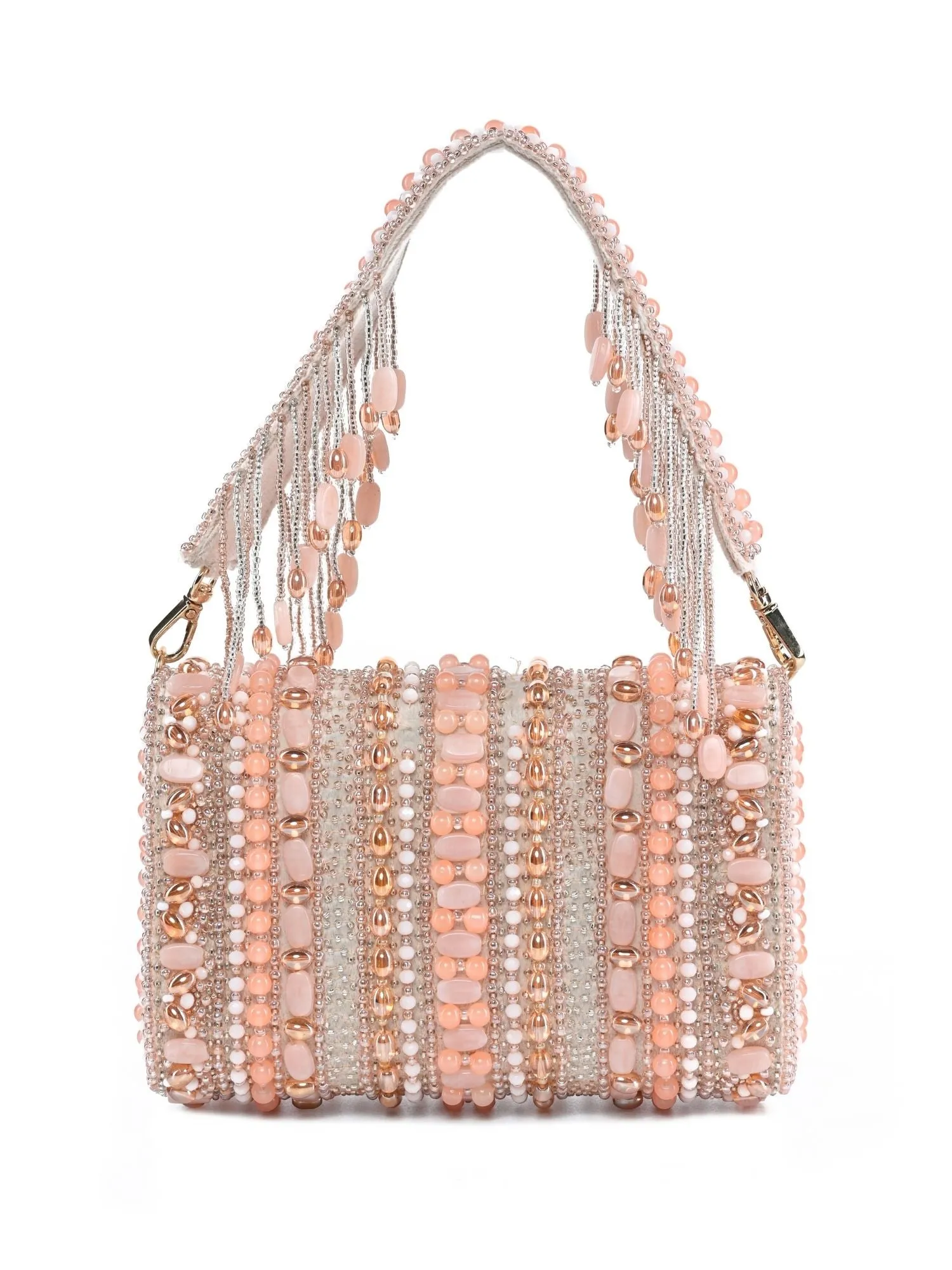 Noor Pastel-Colour Suede Embellished Clutch