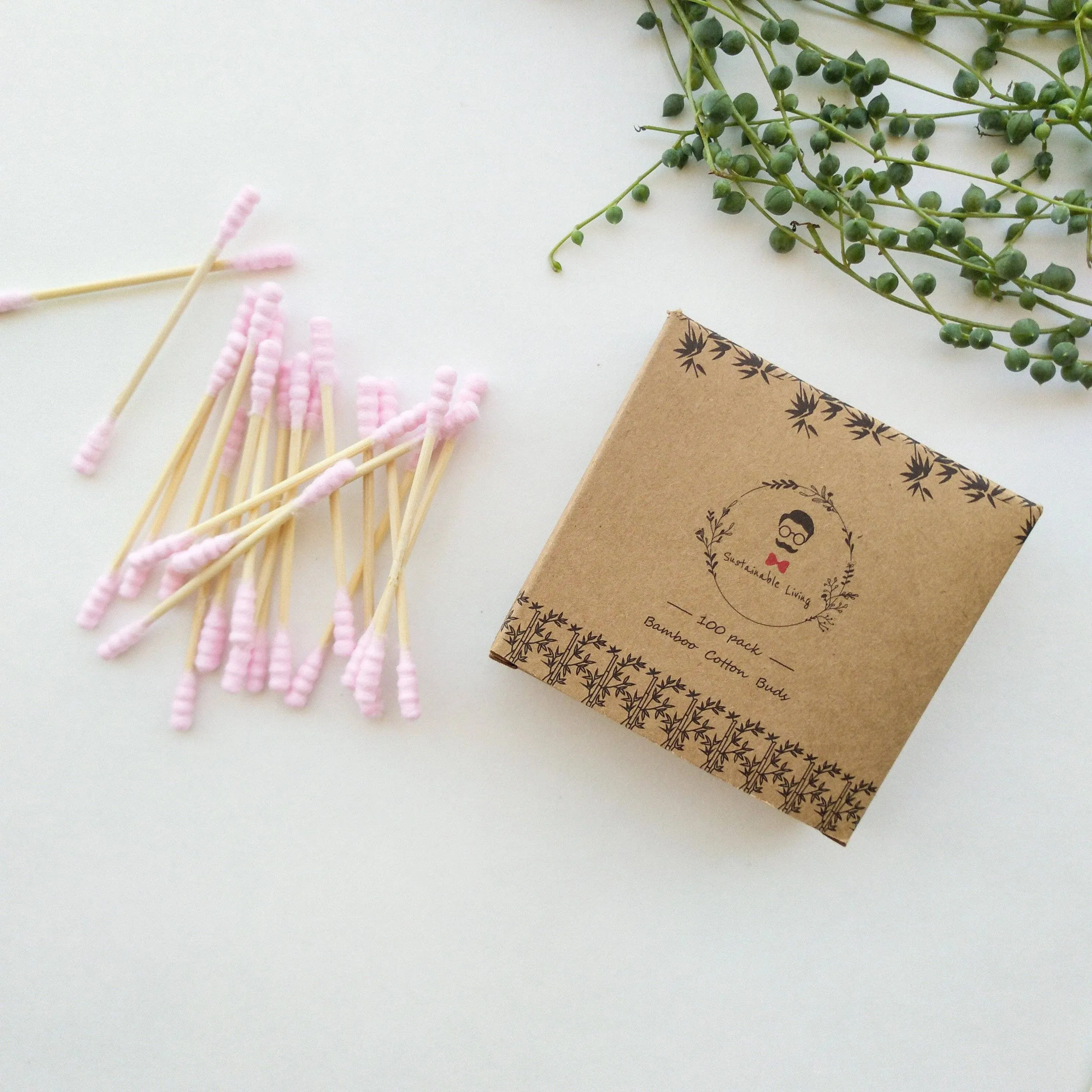 Organic Bamboo Cotton Buds - Biodegradable (100 Pack)