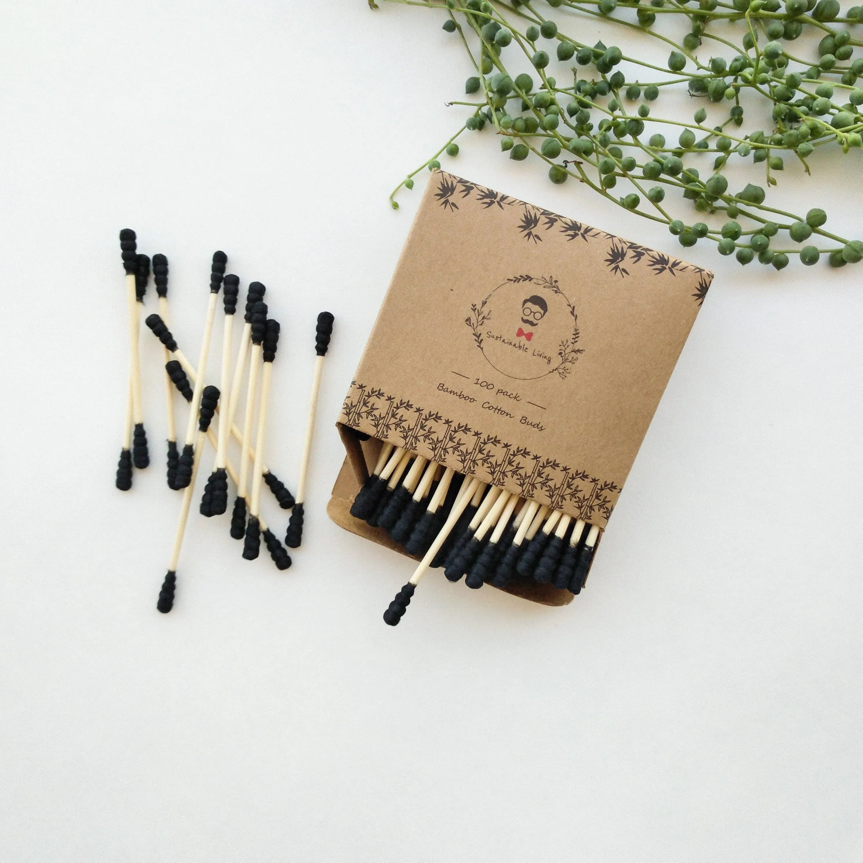 Organic Bamboo Cotton Buds - Biodegradable (100 Pack)
