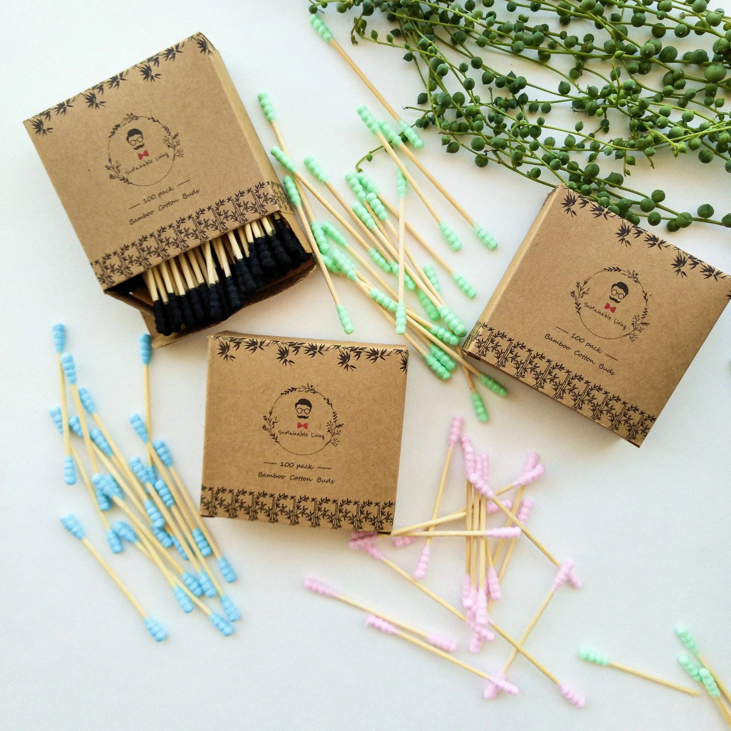 Organic Bamboo Cotton Buds - Biodegradable (100 Pack)