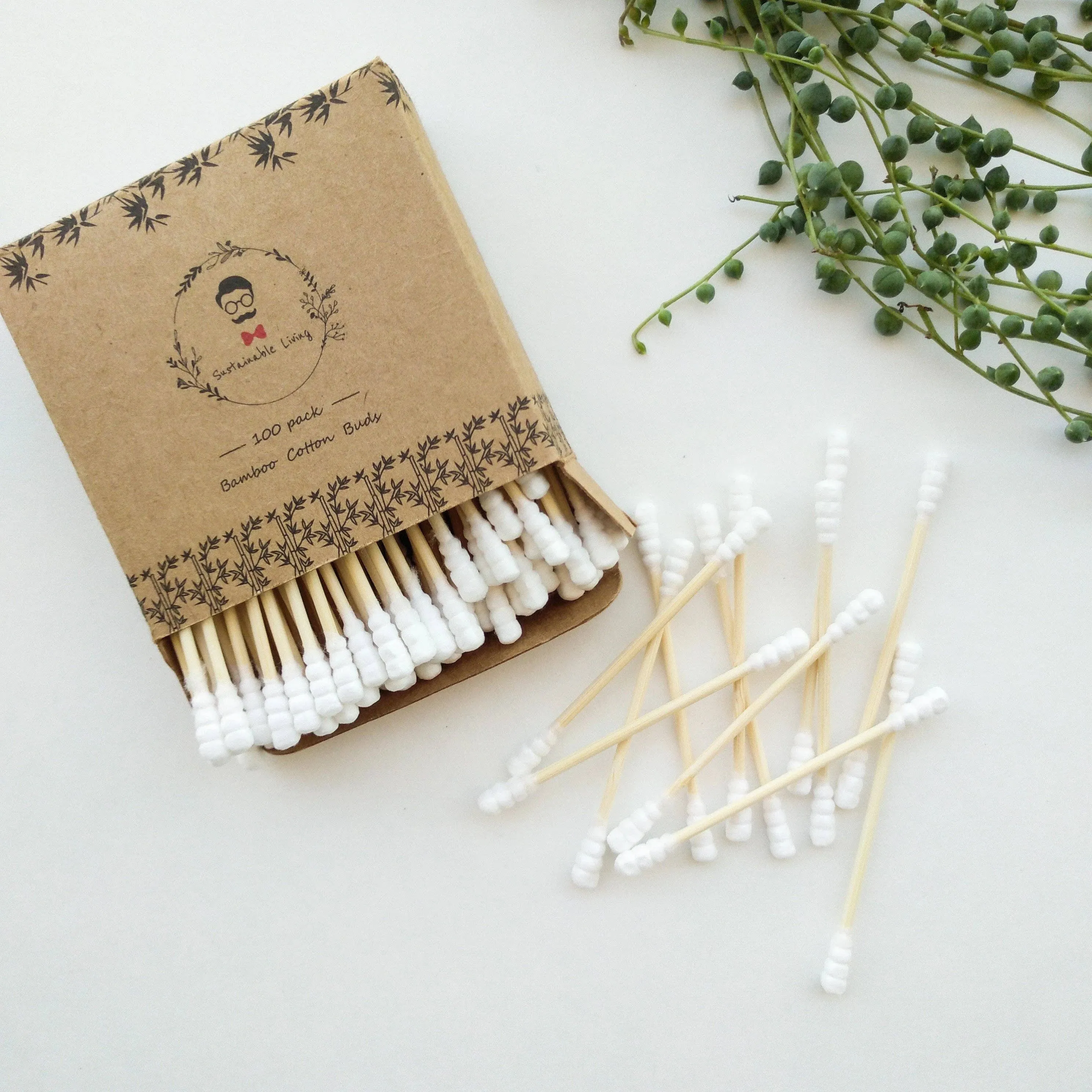 Organic Bamboo Cotton Buds - Biodegradable (100 Pack)