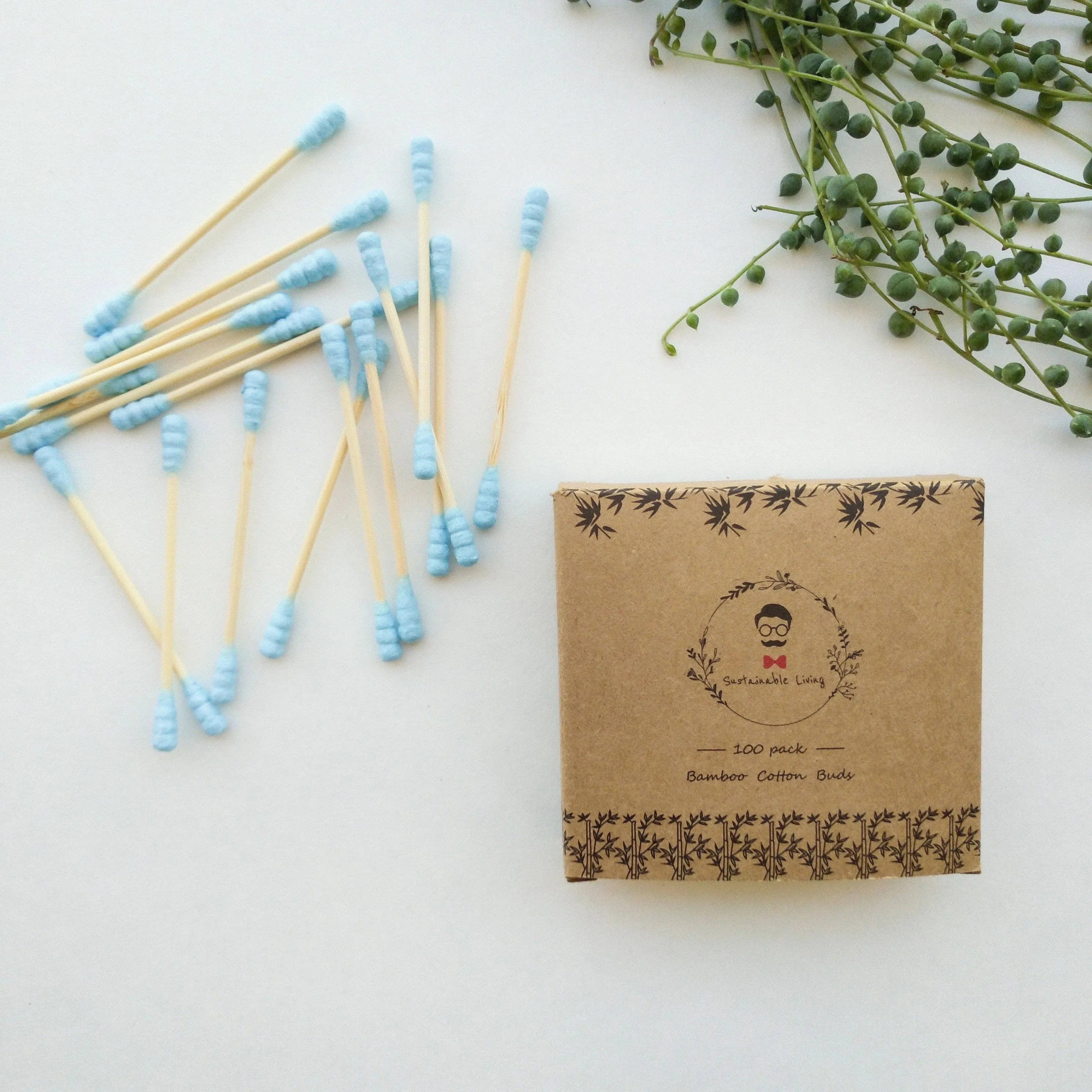 Organic Bamboo Cotton Buds - Biodegradable (100 Pack)