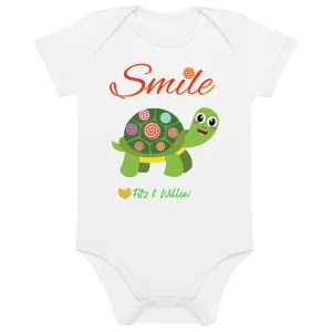 Organic cotton baby bodysuit, Little tortoise - Fitz & Willow