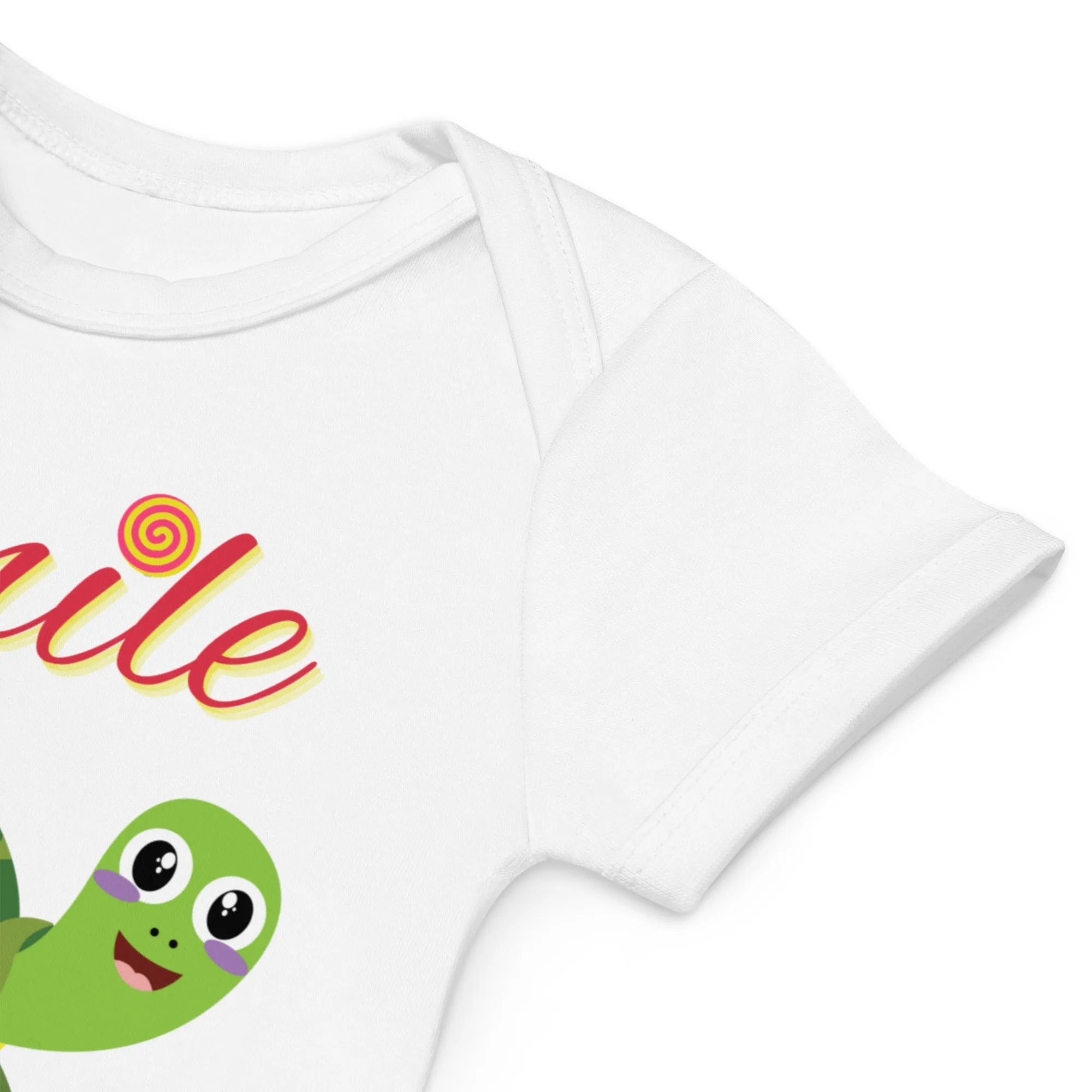 Organic cotton baby bodysuit, Little tortoise - Fitz & Willow