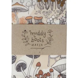 Organic Cotton Handkerchief - Mushrooms (Pink)