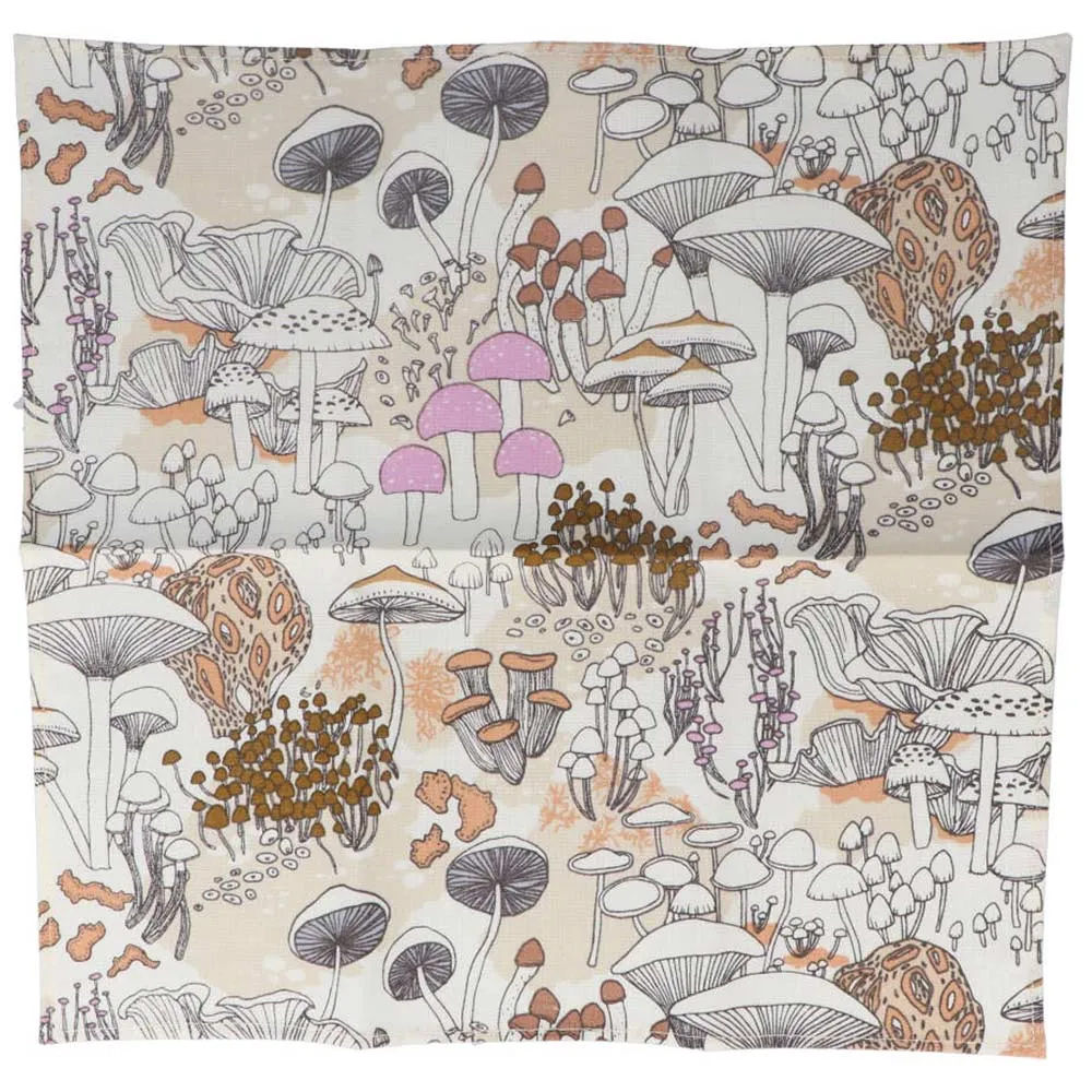 Organic Cotton Handkerchief - Mushrooms (Pink)