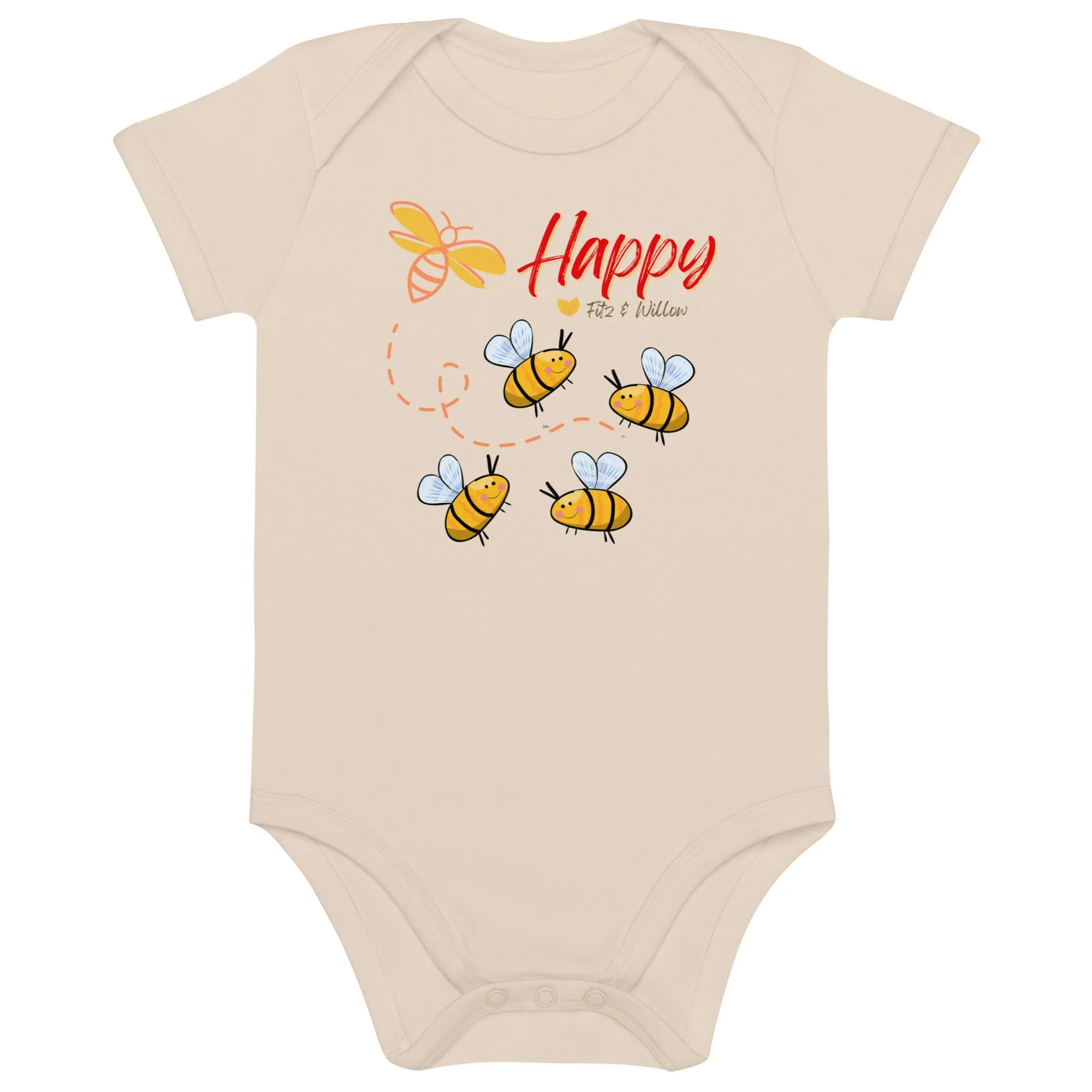 Organic cotton newborn bodysuit, Bees